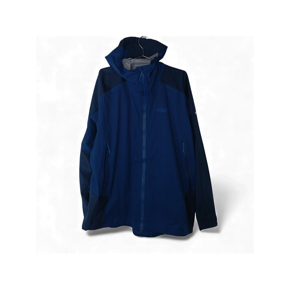 New Rab Kinetic Alpine 2.0 Jacket XXL Blue Softshell Hooded BuildGroup Logo - Picture 2 of 12